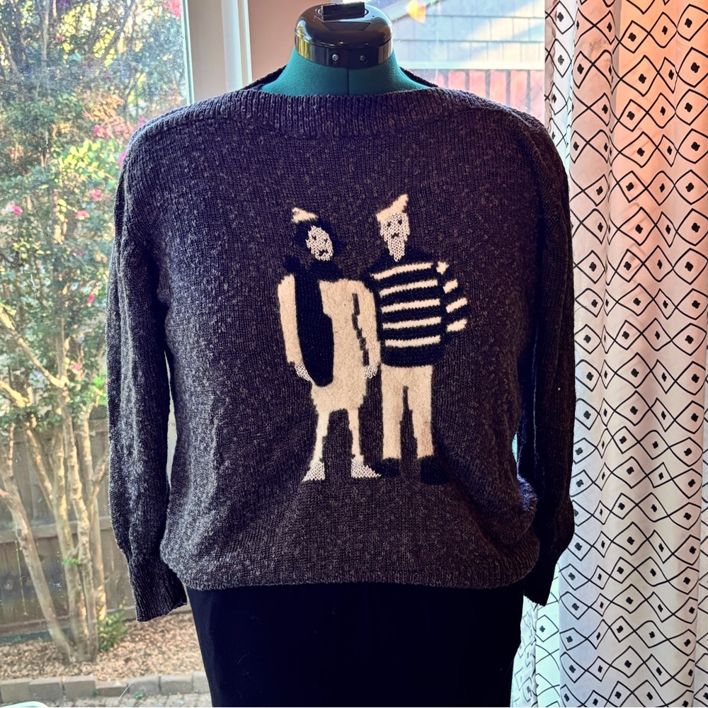 French mime sweater. Bamboo/angora blend size eu 42/ us 10